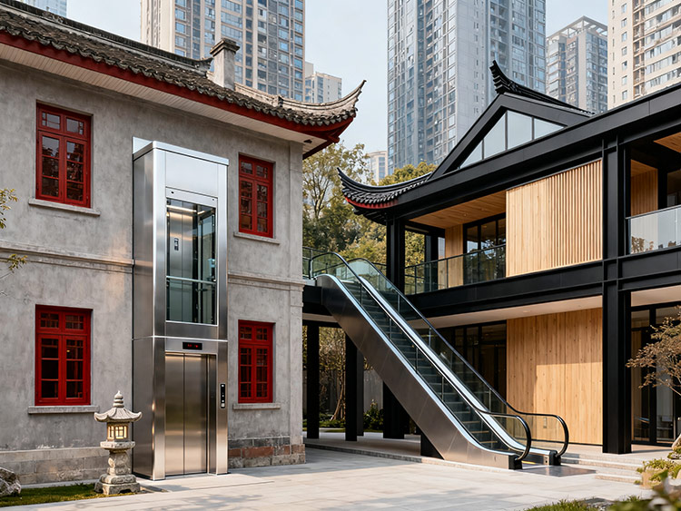 成都別墅電梯 從老別墅改造到新中式合院：成都別墅電梯安裝的兩種典型場景