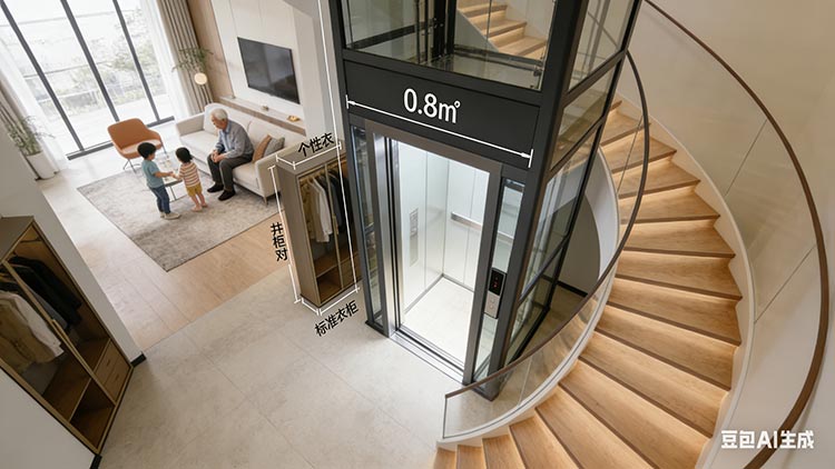 成都別墅電梯 小戶型別墅救星：0.8㎡極限井道的成都別墅電梯設(shè)計創(chuàng)新
